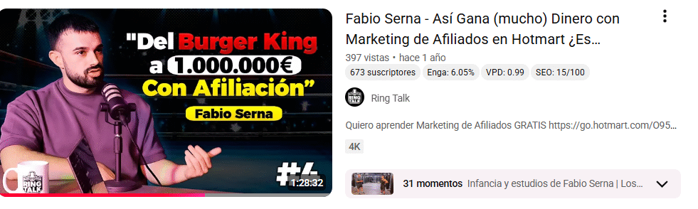 Fabio Serna durante una entrevista hablando sobre marketing de afiliados y oportunidades en 2025