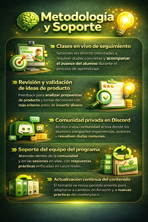 Metodología del curso AMZN Elite para vender en Amazon FBA con marca privada